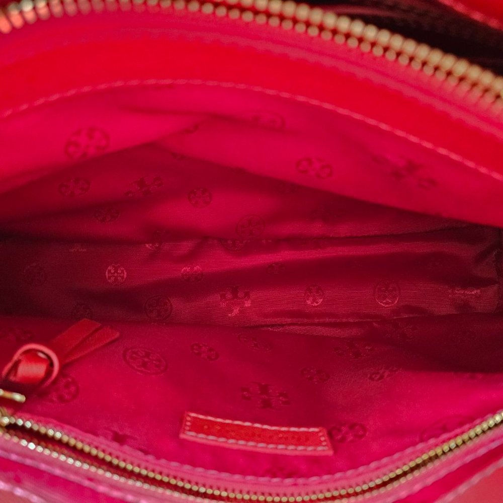 Authentic Tory Burch Women’s open dome satchel in Red - Picture 4 of 6
